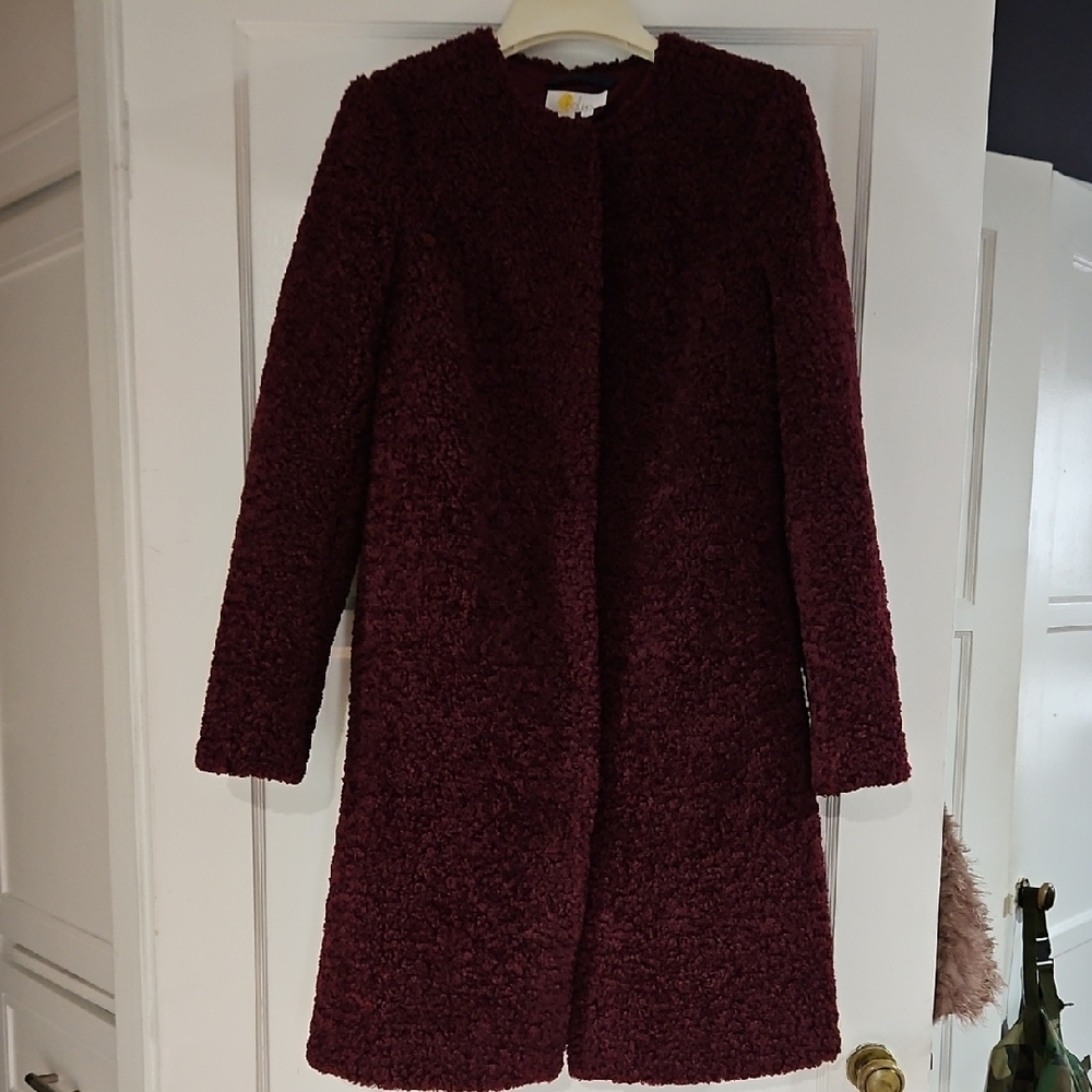 Boden Deep Burgundy Teddy Jacket